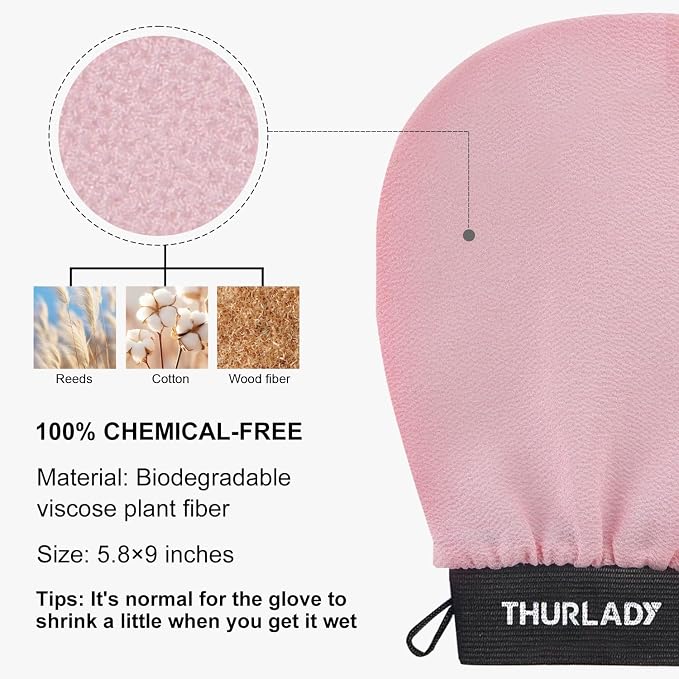 Korean Exfoliating Mitt, Exfoliating Glove, 3 Pack Viscose Fiber Body Scrub - Image 7