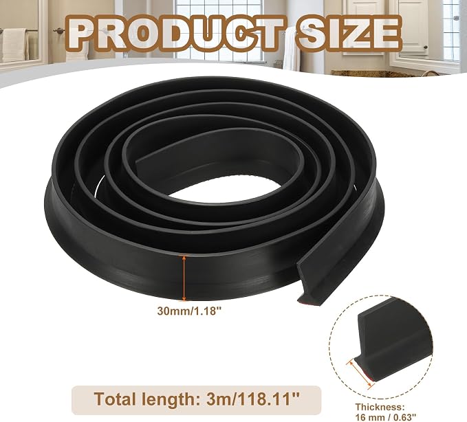 PATIKIL 118 Inch Collapsible Shower Threshold Water Dam Guard, Shower Stopper - Image 2