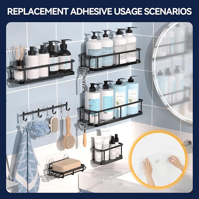 YASONIC 9-Pack Shower Caddy Adhesive Replacement - Image 8