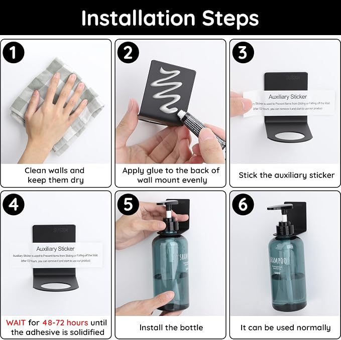 Segbeauty 3 Pack Non-Drilling Adhesive Bottle Holder, Kitchen Bottle Dispenser - Image 4