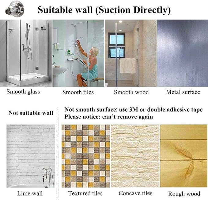JiePai Suction Cup Shower Head Holder, Adhesive Suction Handheld Shower Head - Image 7