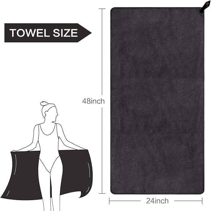 SUNLAND Microfiber Gym Bath Towel Ultra Soft Travel Camping Towel Super - Image 9