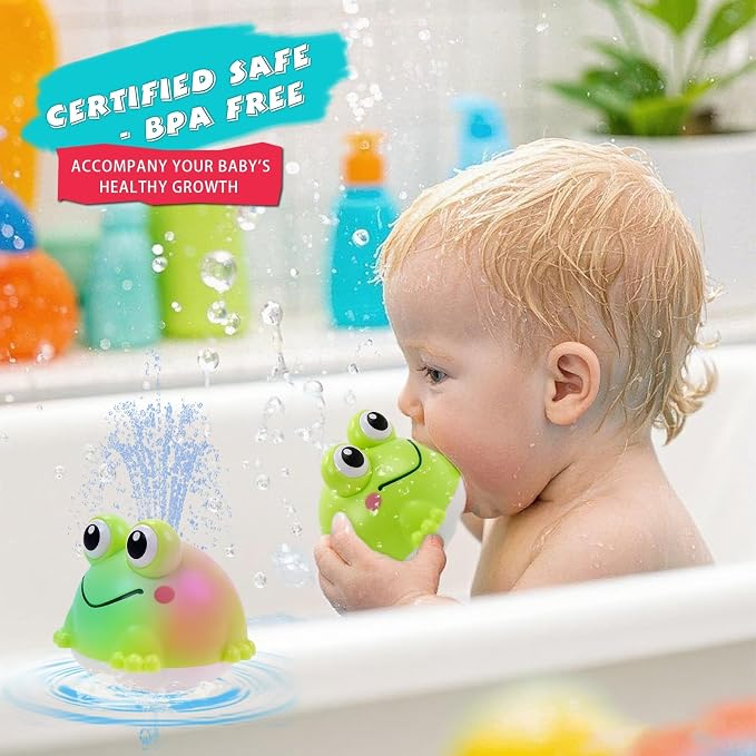 Light Up Bath Toy Sprinkler for Babies, Rechargeable Bathtub Pool Water Toys - Image 3