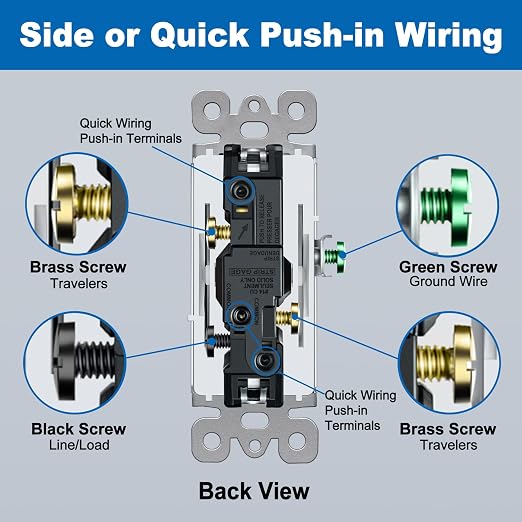 BESTTEN 10 Pack 3-Way Decorator Wall Light Switch - Image 3