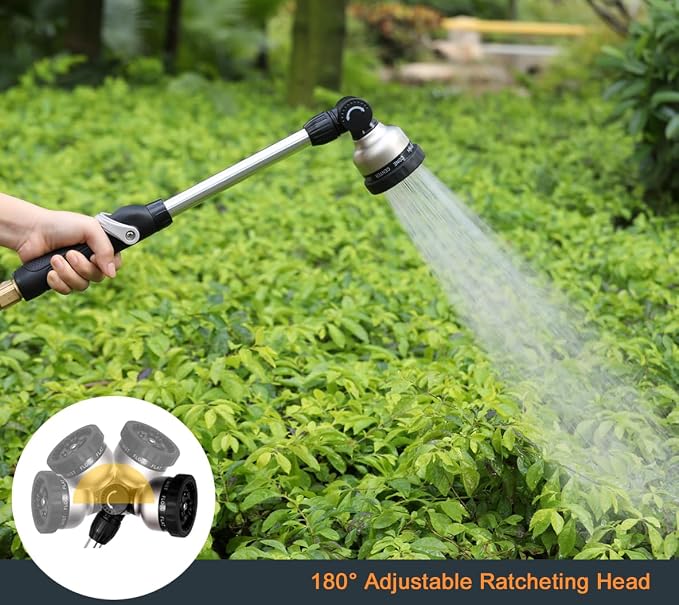 ESOW Garden Hose Watering Wand, 16 Inches Sprayer Wand, 9 Watering Patterns - Image 2