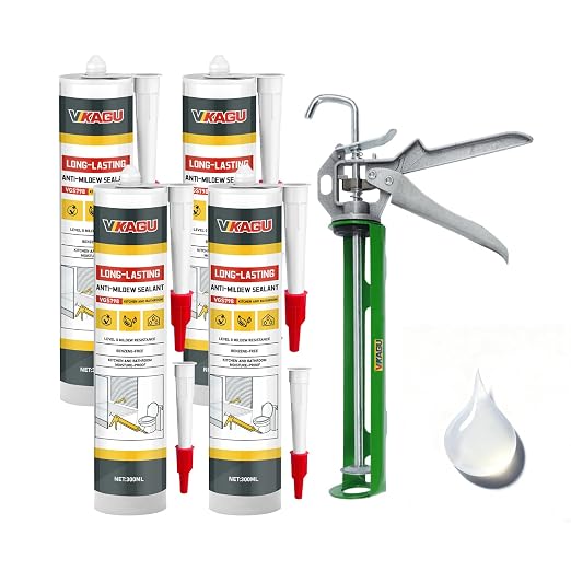 VGS 798 Professional Silicone Sealant Caulk 10.15 Oz Cartridge, 4 Pack by VIKAGU