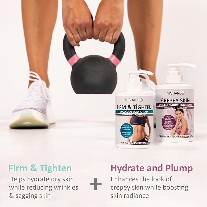 Reshape Collagen Body Cream + Crepey Skin Treatment Lotion Moisturizer Skin - Image 2