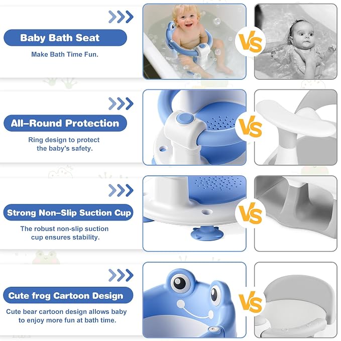 Baby Bath Seat for Babies 6 Months & up Non-Slip Toddler Bath Seats for Sitting - Image 3
