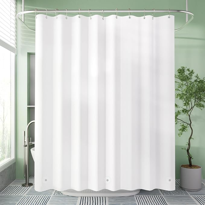 AmazerBath Long Shower Curtain Liner, 72x78 Plastic White Shower Curtain Liner - Image 7