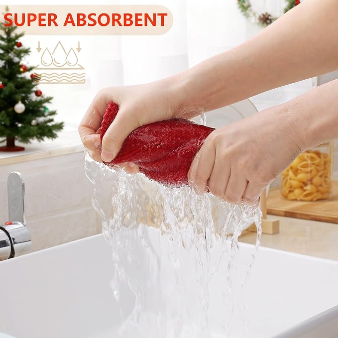 Homaxy 100% Cotton Waffle Weave Kitchen Dish Cloths, Ultra Soft Absorbent Quick - Image 3