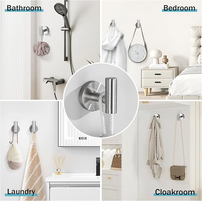 Bathroom Hardware Set, 6-Piece Towel Bar Set Brushed Nickel Towel Holder Set - Image 5