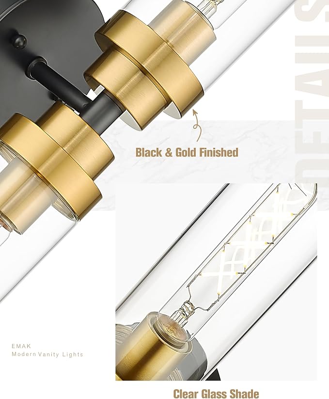 Emak Black and Gold Vanity Lights - Image 3