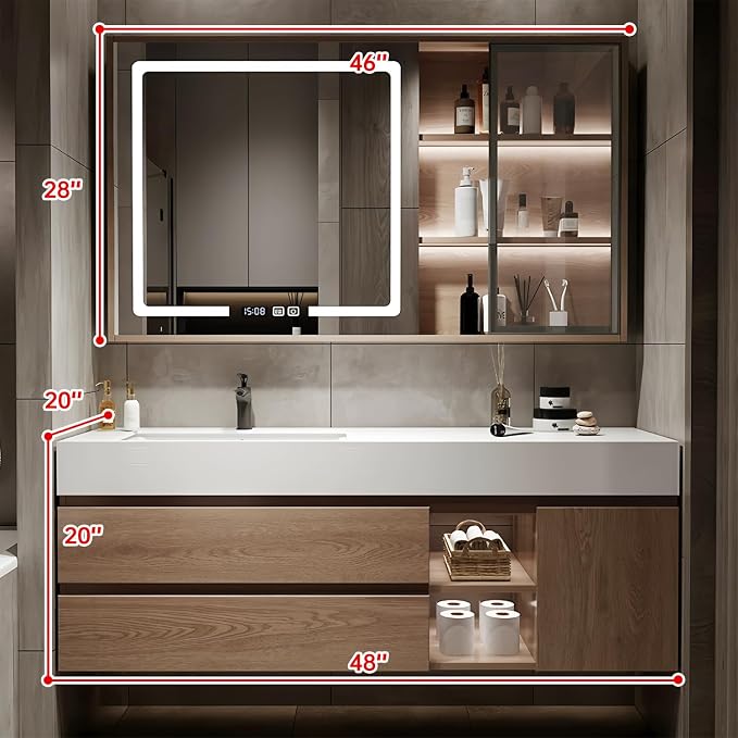 48Inch Bathroom Vanity, Floating Bathroom Sink Vanity, Modern Bathroom Vanities - Image 2