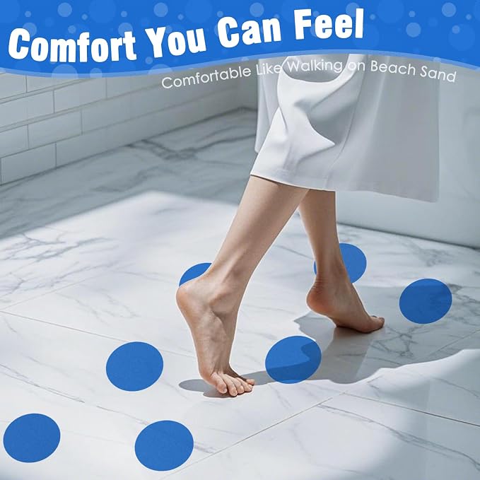S&X 24 Pcs Non Slip Shower Stickers, High Traction Bathtub Dots, Durable Grit - Image 4