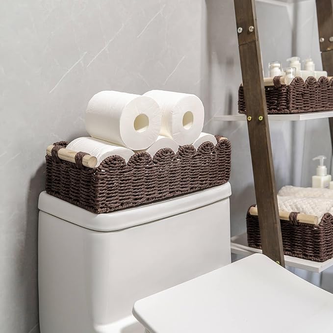 CubesLand Paper Rope Scalloped Edge Shelves Baskets Set 2, Idea - Image 3