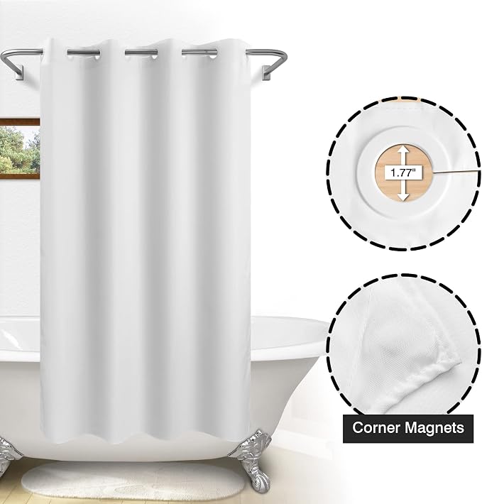 River Dream No Hook Microfiber Shower Curtain 54" Wide - Image 5