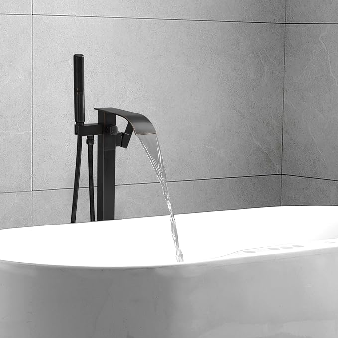 RUMOSE Tub Filler Freestanding Bathtub Faucet Oil Rubbed Bronze Floor Mount Tub - Image 9