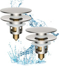 Hibbent 2 Pack All Metal Upgraded Bathroom Sink Stopper, Universal Pop Up Sink by Hibbent