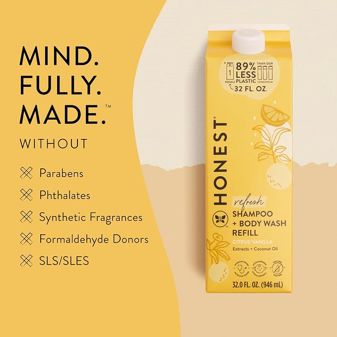 The Honest Company 2-in-1 Cleansing Shampoo Body Wash Refill Carton Gentle - Image 5