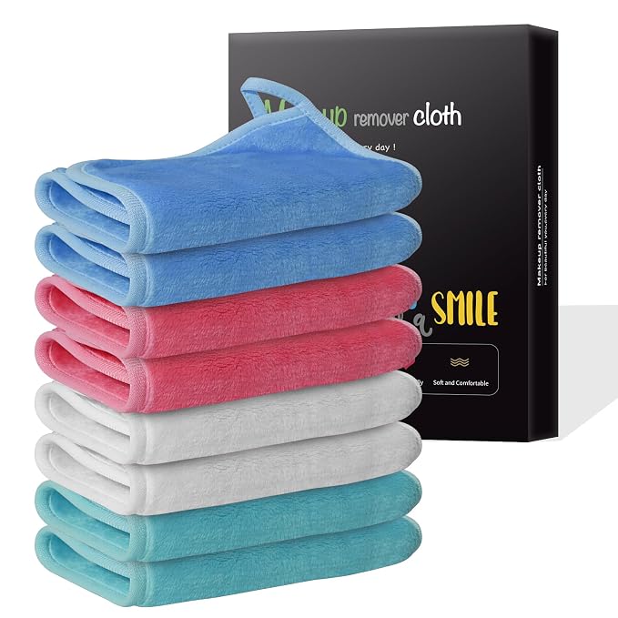 Nugilla Reusable Makeup Remover Cloths, 8 Packs Microfiber Cleaning Cloth Fast by Nugilla