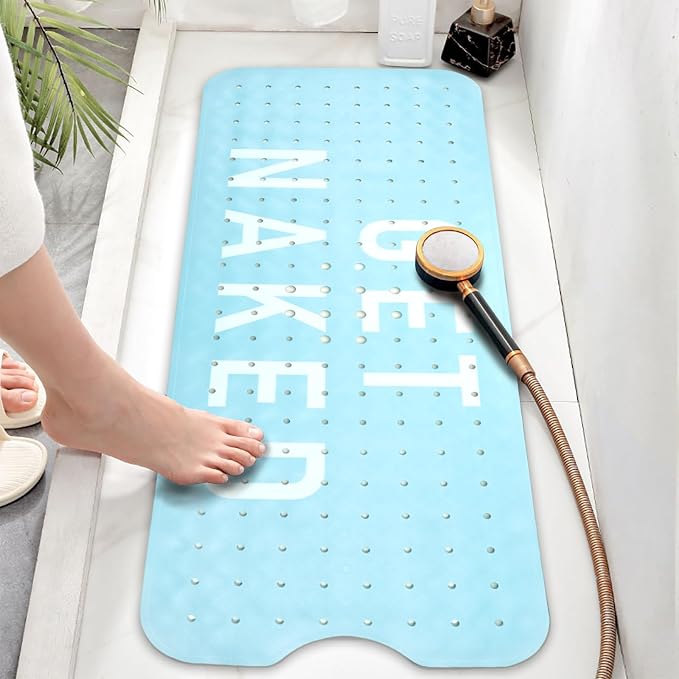 Bathtub Mat Non Slip, Get Naked Extra Long Bath tub Mat Shower Floor Mat - Image 6