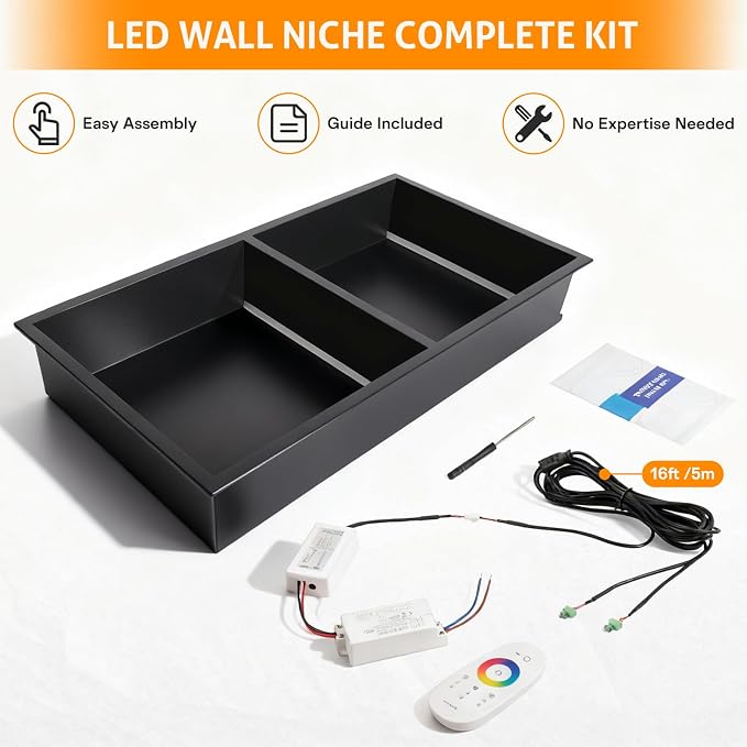 WICHEMI Stainless Steel Shower Niche 12" X 24", No Tile Needed Wall Niche - Image 7