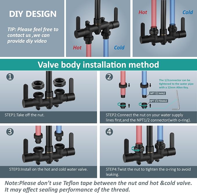 Aolemi Outdoor Shower Fixtures Outdoor Shower Kit Faucet System 3 Inch Center 2 - Image 9