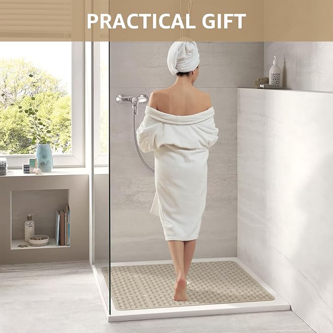 OTHWAY Square Shower Mat, TPE Anti Slip Shower Mat - Image 6