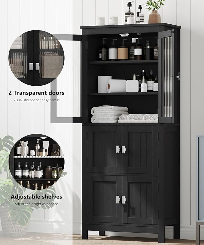 53.1" H Tall Bathroom Storage Cabinet, Bathroom Floor Cabinet - Image 5