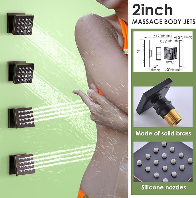 Enga Oil Rubbed Bronze Rain Shower System - Image 4