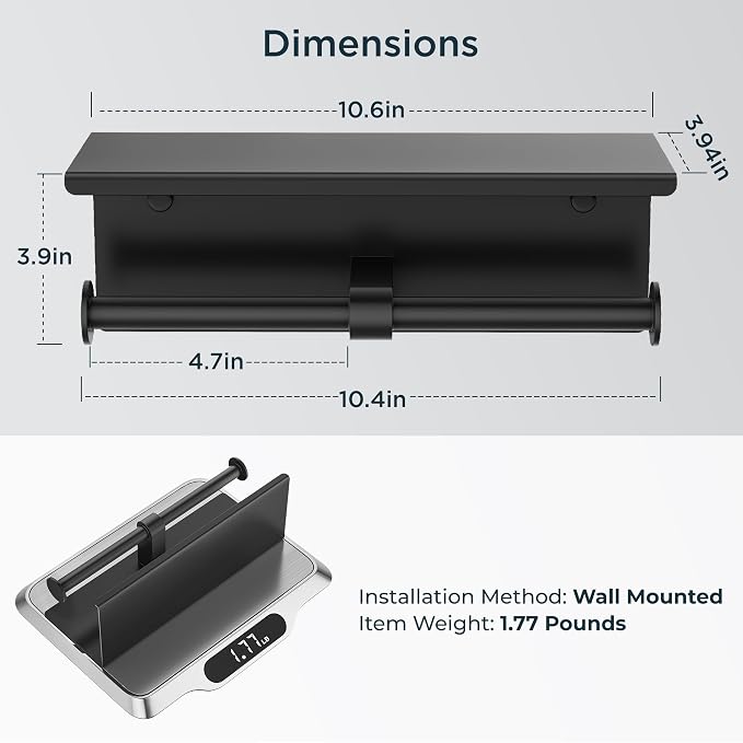 FORIOUS Double Toilet Paper Holder - Image 4