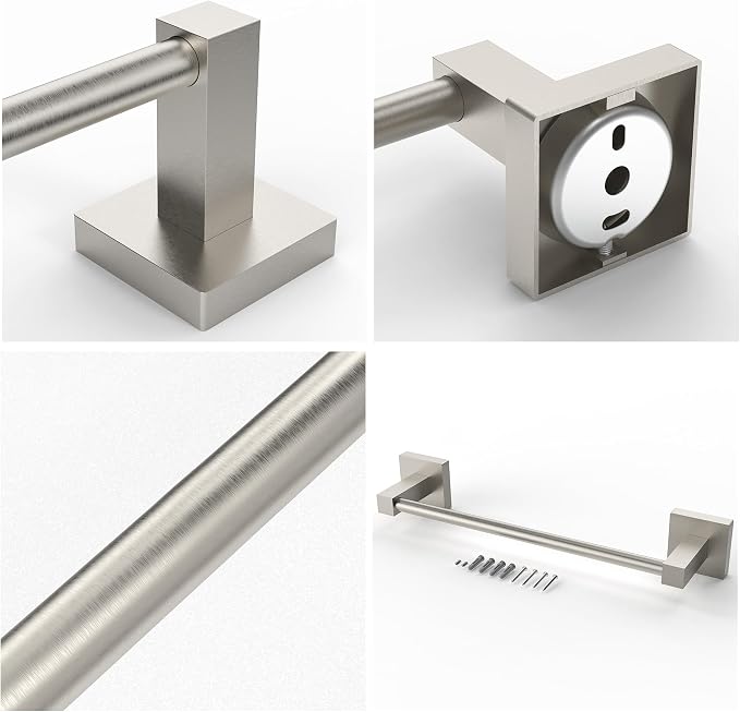 Ruacq Hand Towel Holder 10inch, Stainless Steel Towel Ring, Square Base Towel - Image 5