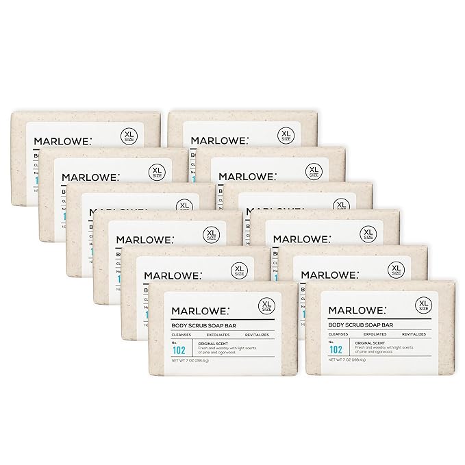 MARLOWE. No. 102 Body Scrub Soap 7 oz, Exfoliating Soap Bar by MARLOWE.