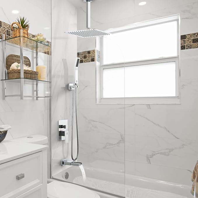 SR SUN RISE 12 Inches All Metal Bathtub Faucet Set Shower System - Image 2