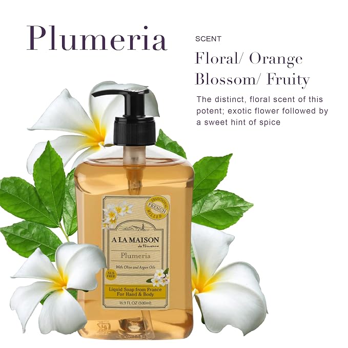 A LA MAISON French Liquid Hand Soap, Plumeria - Image 2