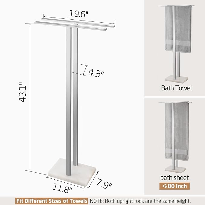 KES 43'' H Standing Towel Rack for Bathroom, Free Standing Towel Rack Floor - Image 6