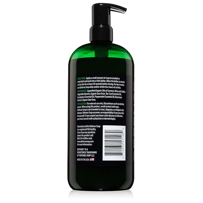 Defense Soap Peppermint Tea Tree Body Wash | All Natural Organic Shower Soap - Image 7