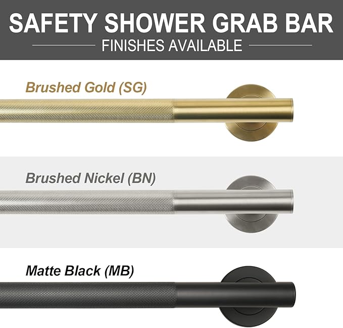 Lava Odoro Shower Grab Bars, 3 Pack Stainless Steel Bathroom Safety Grab Bar - Image 5