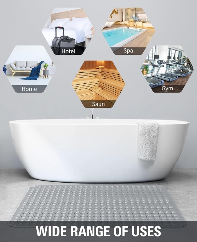 Yolife Extra Large TPE Shower Mat, 47.2" L x 31.5" W Anti Slip Bath Mat - Image 7
