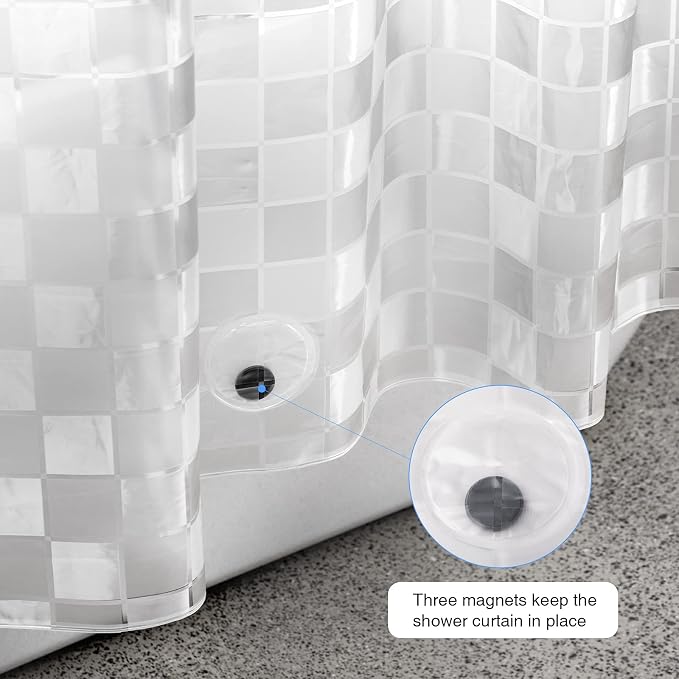 WELTRXE EVA Shower Curtain Liner 72x72 Inch 8G Heavy Duty Clear Shower Liner - Image 4