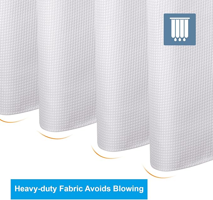 AmazerBath Short Shower Curtain 72x65 Inches, Heavy Duty 240GSM, Fabric Shower - Image 5