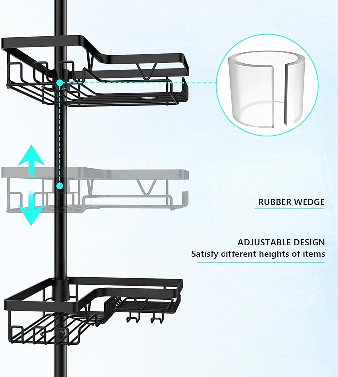 Corner Shower Caddy Tension Pole - Image 2