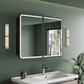 Medicine Cabinet with LED Lights and Mirror, 36 x 30 Inch Wall or Recessed by HBEZON