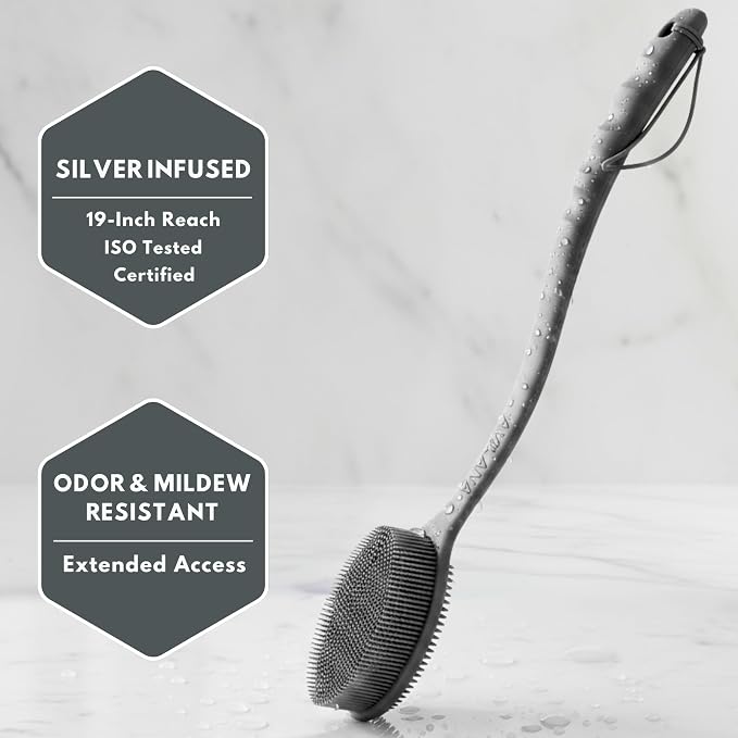 Silver Infused Long Handle Back Scrubber - Image 5