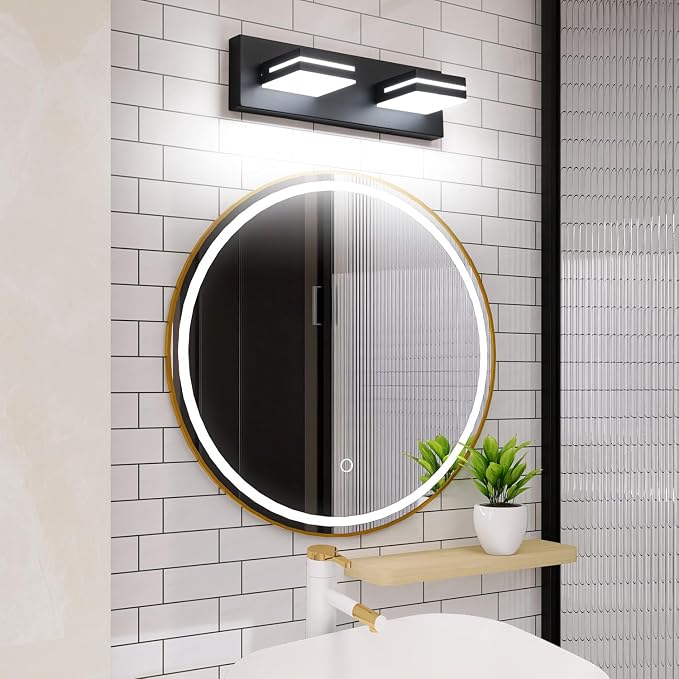SineRise LED Modern Bathroom Vanity Light Fixtures, Matte Black Modern Acrylic - Image 6