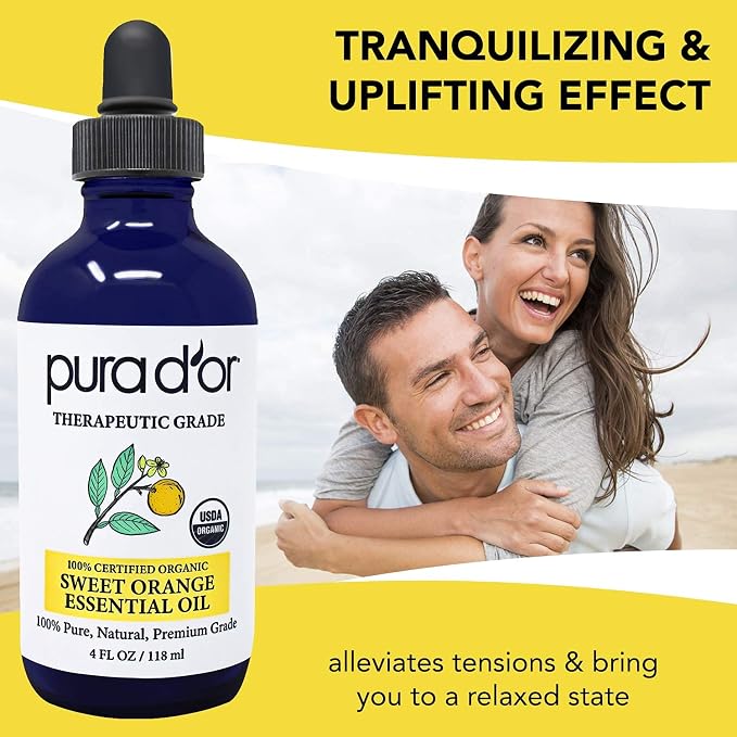 PURA D'OR Organic Sweet Orange Essential Oil 100% Pure & Natural Therapeutic - Image 2
