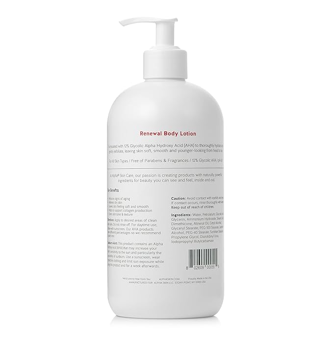Alpha Skin Care Revitalizing Body Lotion, 12% Glycolic AHA, Simple & Effective - Image 6