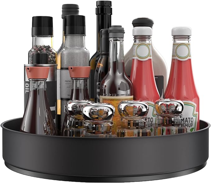 VAEHOLD Lazy Susan Stainless Steel Black Spice Rack Turntable by VAEHOLD