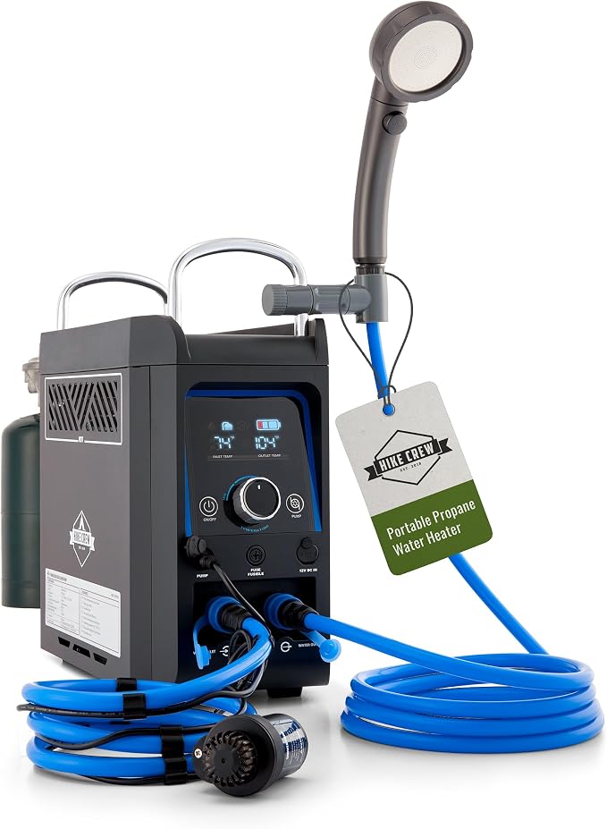 Hike Crew Propane Water Heater & Shower Pump | Rechargeable Portable Outdoor by HikeCrew