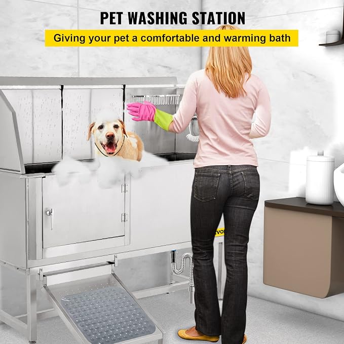 VEVOR Dog Grooming Tub, 304 Stainless Steel Pet Grooming Tub Rated 661LBS Load - Image 3